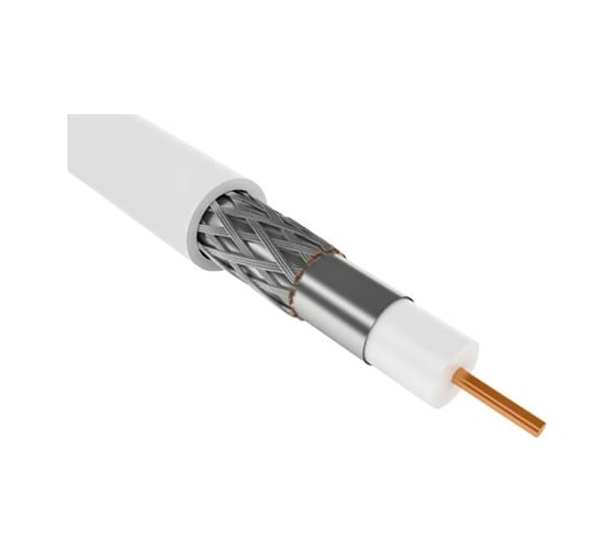Коаксиальный кабель GENERICA RG59 CCS 75 Ом FPE PVC белый 100м CC1-R5F1-111-100-G