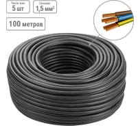 Провод TDM ELECTRIC ПВСмб 5х1,5 (100м), черный Народный SQ0118-0931