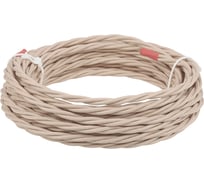 Ретро провод TDM ELECTRIC "Эко" 3x2,5 витой ГОСТ бежевый 20м SQ2801-0214