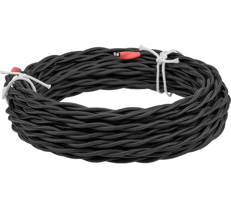 Ретро провод TDM ELECTRIC Эко 2х1,5 витой ГОСТ черный (20м) SQ2801-0231