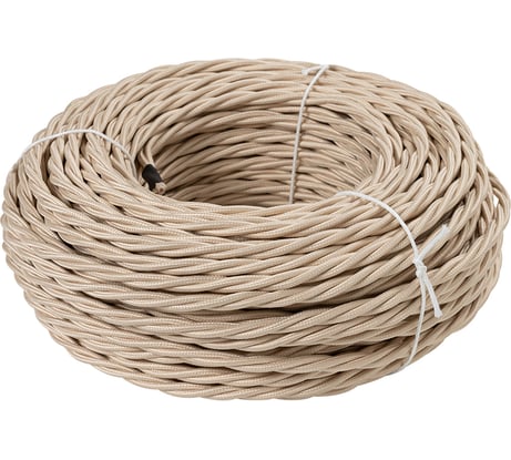Ретро провод TDM ELECTRIC "Эко" 2х2,5 витой ГОСТ бежевый (шнур 50м) SQ2801-0112