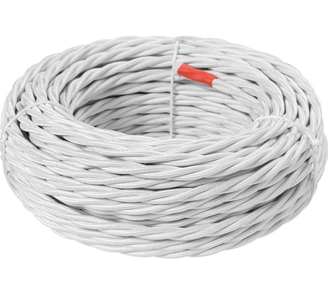 Ретро провод TDM ELECTRIC "Эко" 3x2,5 витой ГОСТ белый 50м SQ2801-0104