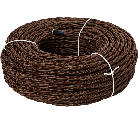 Ретро провод 50м "Эко" 2x2,5 витой ГОСТ коричневый TDM ELECTRIC SQ2801-0122 1
