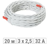 Ретро провод TDM ELECTRIC "Эко" 3x2,5 витой ГОСТ белый 20м SQ2801-0204