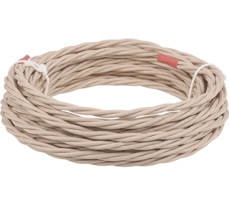 Ретро провод TDM ELECTRIC "Эко" 2x2,5 витой ГОСТ бежевый 20м SQ2801-0212