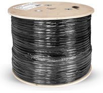 Кабель ExeGate FUTP4-C5e-CU-S24-SW-OUT-PE-BK-305-FLUKE FTP 4 пары кат.5e медь, 0.52мм 24AWG, FLUKE test pass, экран, внешний, с тросом, 305м, черный, PE 301067