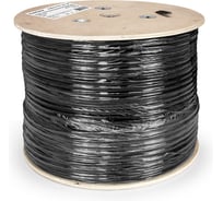 Кабель ExeGate FUTP4-C5e-CCA-S24-SW-OUT-PE-BK-305 FTP 4 пары кат.5e CCA, 0.52мм 24AWG, экран, внешний, с тросом, 305м, черный, PE 301071