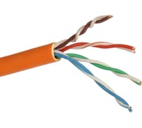 Кабель ExeGate FUTP4-C5e-CCA-S24-IN-LSZH-OR-305 FTP 4 пары кат.5e CCA, 0.51мм 24AWG, экран, 305м, оранжевый, LSZH 300624
