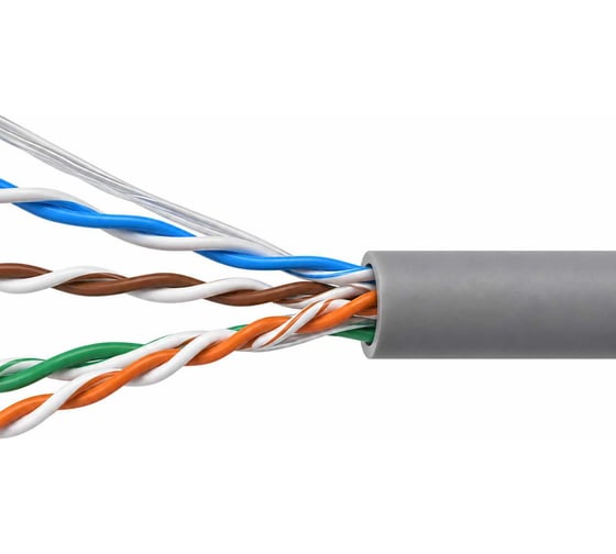 Кабель витая пара Пожтехкабель U/UTP Cat.5e PVC нг(A)-LS 4x2x0,48 СКС UTP-4P-C5E-SOLID-GY-L-305