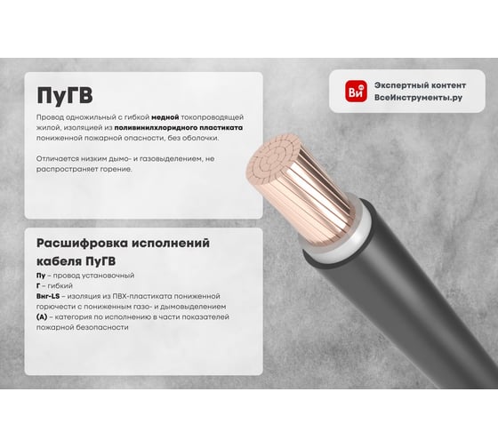Провод iTOK ПуГВнг(А)-LS 1х16 ГОСТ черный (400 метров) i-KPP-PUGVNG-LS-1160-400-BLACK