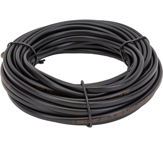 Шнур ШВВП TDM 2x0,75 ГОСТ 5м, черный SQ0120-0051
