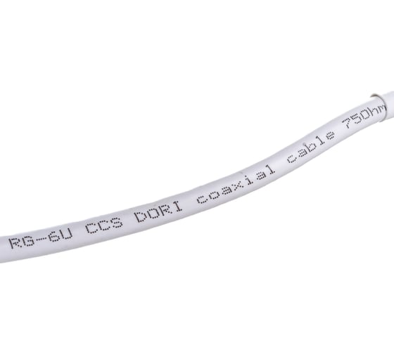 Коаксиальный кабель DORI RG-6 на F-разъёмах 5 м + переходник на TV 40880