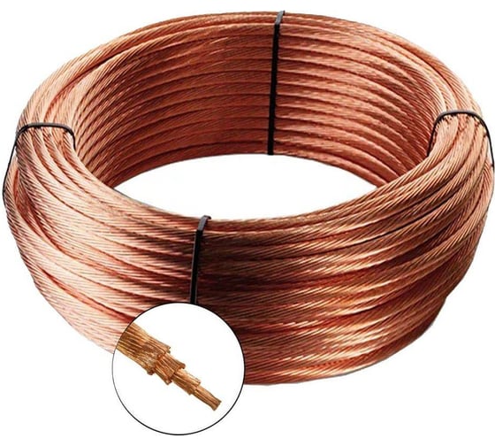 Неизолированный провод ELITECONNECT МГ 1х6 мм2 ГОСТ (50 метров) EC888-50
