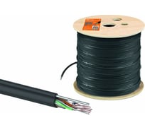 Кабель TDM ELECTRIC витая пара U/UTP Cat 5e 4x2х24AWG 305м solid, PE для наружной прокладки, чёрный, трос 1,2мм SQ0107-0107