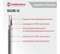 Кабель NUM-O Камкабель 2x1.5 мм 50м 1117R20FD0007ЪM0050М
