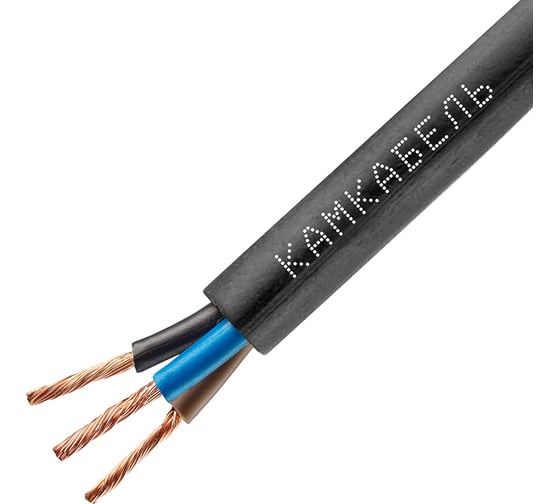 Провод ПВС Камкабель 3x1.5 мм черный 50 м ГОСТ 231Я430G0000Ъ60050