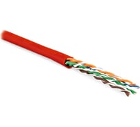 Кабель Hyperline UUTP4-C5E-P24-IN-LSZH-RD-100 (100 м) витая пара, неэкранированная, U/UTP, категория 5e, 4 пары (24 AWG), многожильный (patсh), LSZH, нг(А)-HF, -20C– +75C, красный 243610