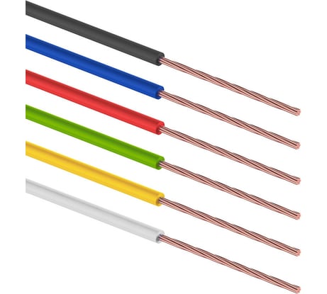 Набор автопроводов REXANT ПГВА Радуга 1x0,75 мм, 6 цветов по 3 метра 01-6548