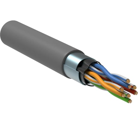 Витая пара IEK ITK  F/UTP 5E 4x2х24AWG solid LSZH серый 305м РФ LC1-C5E04-321-R