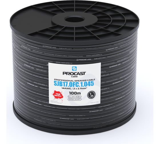 Акустический кабель PROCAST cable SJB 17.OFC.1,045.25, 17AWG 2x1,045mm2, PVC, черный, 25 м НФ-00001822
