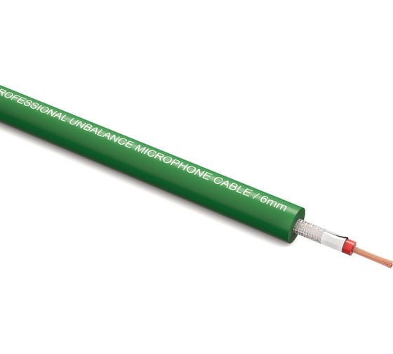 Небалансный микрофонный кабель PROCAST cable UMC 6/28/0,12.100, 6mm, зеленый, 100м НФ-00001835