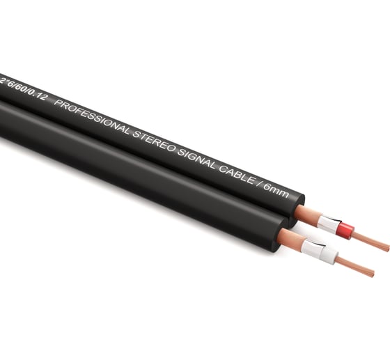 Стерео сигнальный кабель PROCAST cable USC 2*6/60/0,12.5, D 2x6mm, черный, 5 м НФ-00001837