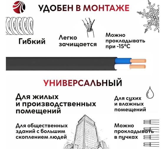 Кабель ОРЕОЛ ППГ-ПнгА-НF 2х4 0,66 кВ ГОСТ 100м 83081