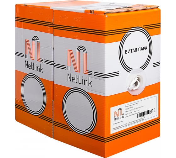 Омедненный кабель Netlink NL-CCA UTP 4PR 24 AWG CAT5е 305м внутренний, синий УТ-00000569