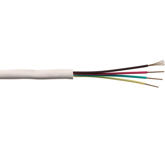 Телефонный кабель TWIST 4 жилы многожильный 100 м, белый, TWST-RCF4X-100