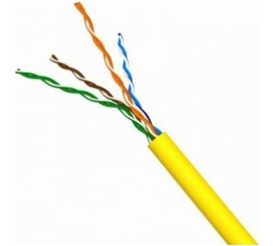 Кабель LANMASTER UTP, 4 пары, Кат. 5e, LSZH, желтый, 305м в кат., LAN-5EUTP-LSZH-YL