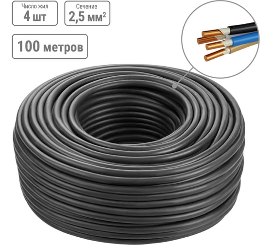 Кабель TDM ELECTRIC ВВГнг(А)-FRLSLTx 4x2,5 ок(N, PE)-0,66 ГОСТ (100м) SQ0117-0226
