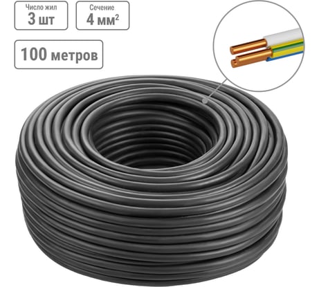 Кабель TDM ELECTRIC ВВГнг(А)-LSLTx 3x4 ок(N, PE)-0,66 ГОСТ (100м) SQ0117-0235