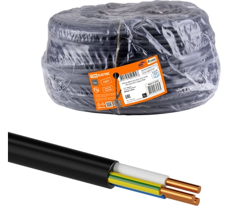 Кабель TDM ELECTRIC ВВГнг(А)-LSLTx 3x2,5 ок(N, PE)-0,66 ГОСТ (100м) SQ0117-0234