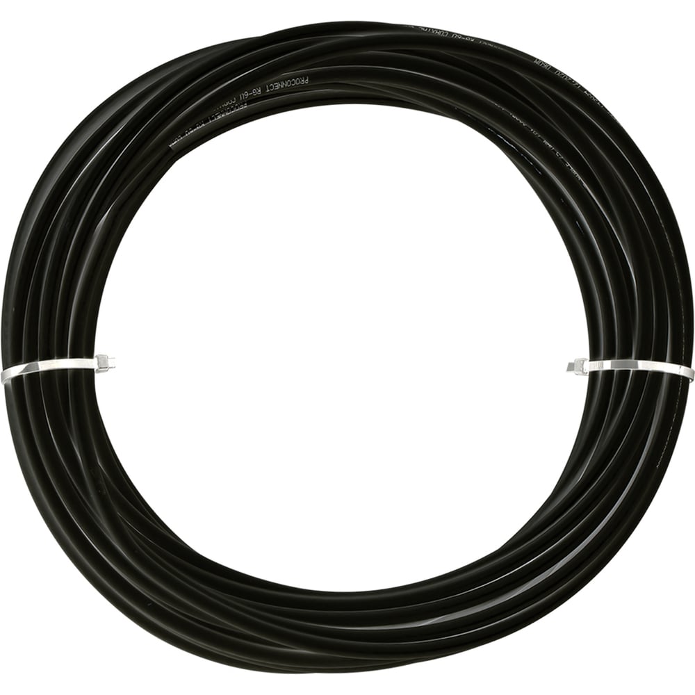 Внутренний коаксиальный кабель TWIST RG-6U, 75 Ом CCA, черный, 20м COAX ...