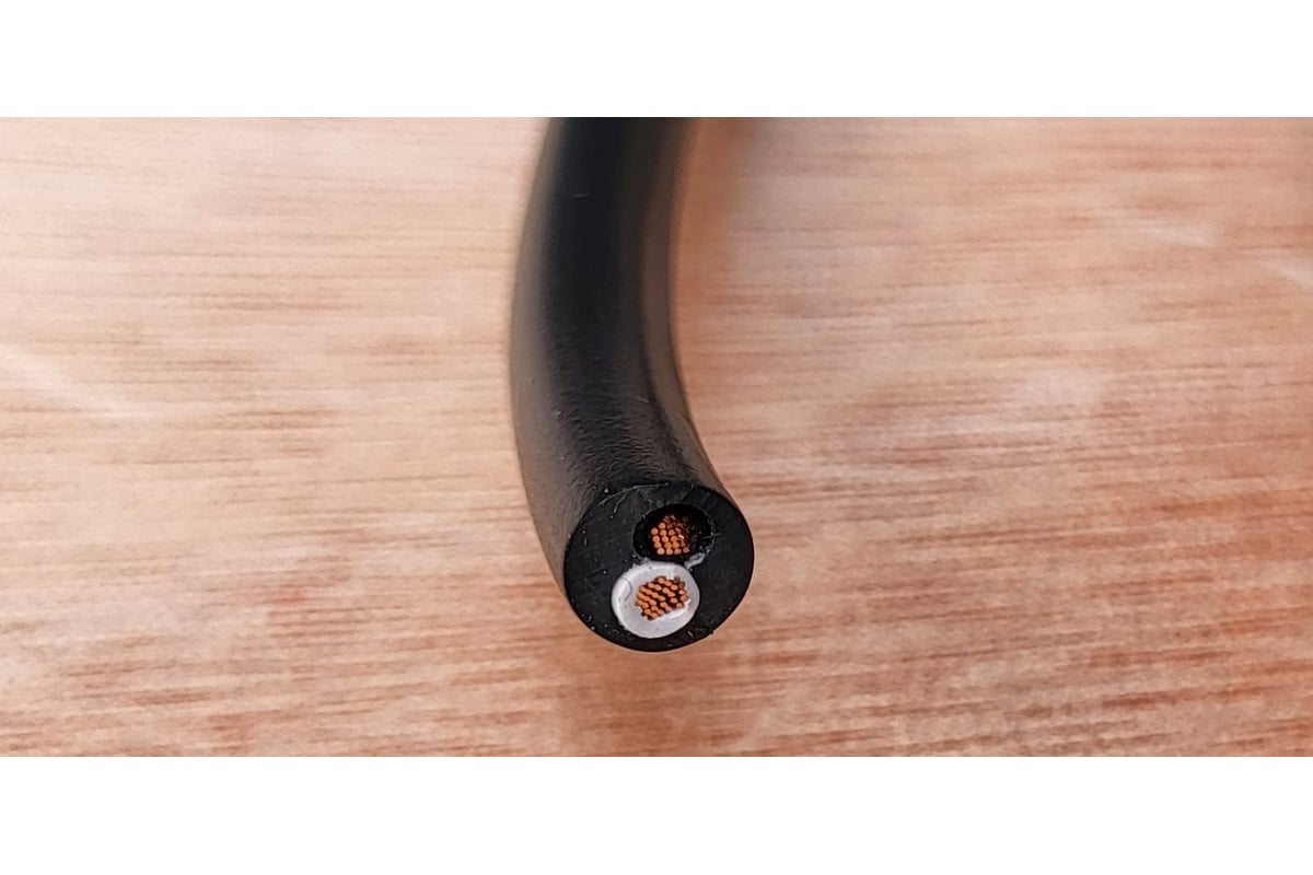 Стандартный многожильный кабель BERNER 50 м, 1,5 мм2, 2-жильный черный ...