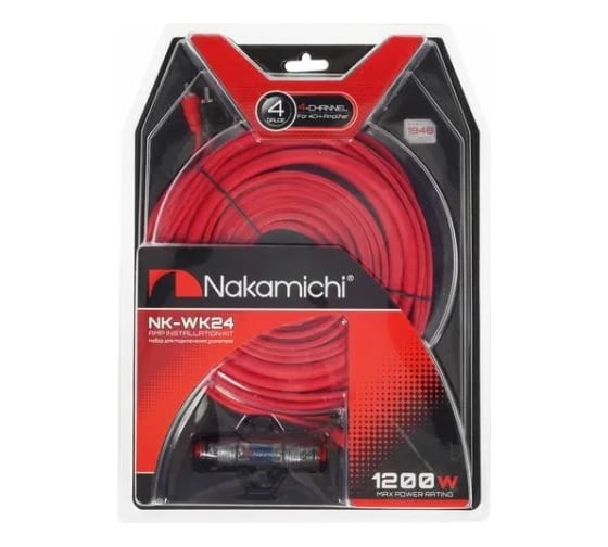 Набор проводов для подключения 4х канального усилителя NAKAMICHI 4Ga, ССА, блистер NK-WK24 NAK-NK-WK24 1