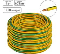 Провод ПуВ TDM ELECTRIC (ПВ-1) 1x0,75 ГОСТ (1000м), желто-зеленый SQ0124-0207