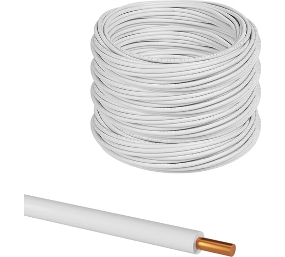 Провод ПуВ TDM ELECTRIC (ПВ-1) 1x1,0 ГОСТ (800м), белый SQ0124-0215
