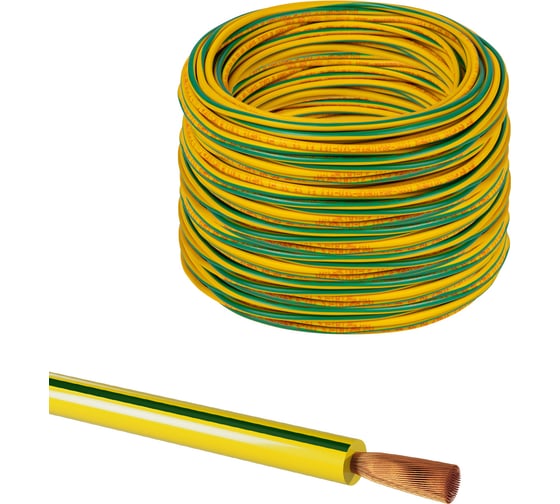 Провод ПуГВ TDM ELECTRIC (ПВ-3) 1x1,0 ГОСТ (500м), желто-зеленый SQ0124-0713