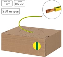 Провод ПуГВ TDM ELECTRIC 1x0,5 ГОСТ в коробке (250м), желто-зеленый SQ0124-1401
