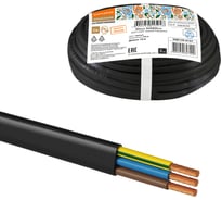 Шнур TDM ELECTRIC ШВВПмб 3x0,5 (10м), черный Народный SQ0120-0157