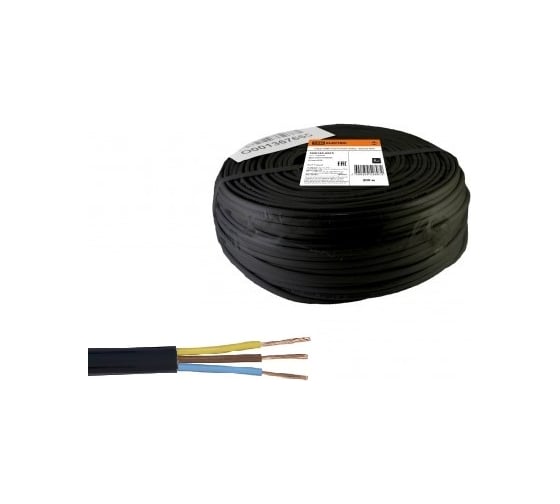 Шнур TDM ШВВПмб 3x0,75 (200м), черный Народный SQ0120-0358