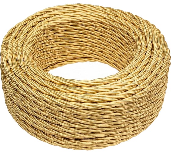 Провод Bironi 2x1,5, золото, глянец, 20 метров B1-424-079-20 1