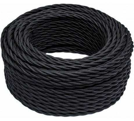 Провод Bironi 2x0,75, черный, матовый, 50 метров B1-422-73-50