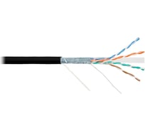 Кабель NIKOLAN F/UTP 4 пары, категория 6а, одножильный, медный, 0,57мм, внутренний/внешний, LSZH -40C, черный, 500м NKL 4255C-BK
