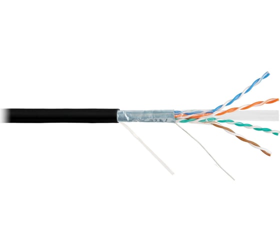 Кабель NIKOLAN F/UTP 4 пары, категория 6, одножильный, медный, 0,55мм, внутренний/внешний, LSZH нг(А)-HFLTx, черный, 305м NKL 4240C-BK 1