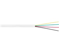Телефонный кабель NIKOLAN, плоский, 4 проводника, многожильный, медный, 7x0,16мм, внутренний, PVC, белый, 10 NKL 2026A-WT