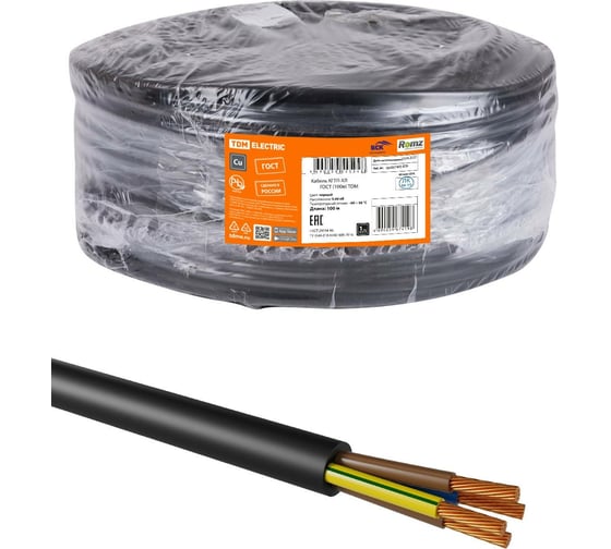 Кабель TDM ELECTRIC КГТП-ХЛ 4x6-0,66 ГОСТ SQ0110-0068