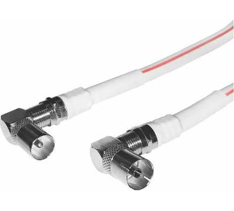 Коаксиальный телевизионный кабель DORI SAT-50 1 м F-разъем-F-разъем + TV-переходник 40743