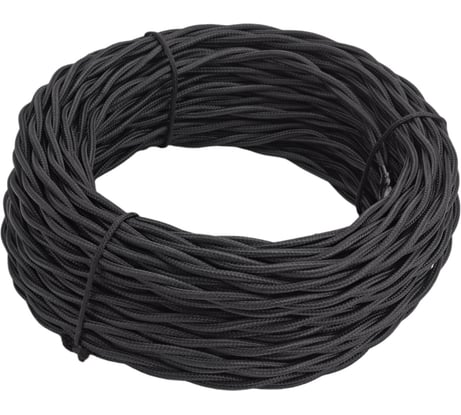 Витой ретро провод Retrika 2x1.5 черный, 20м RP-21508-20